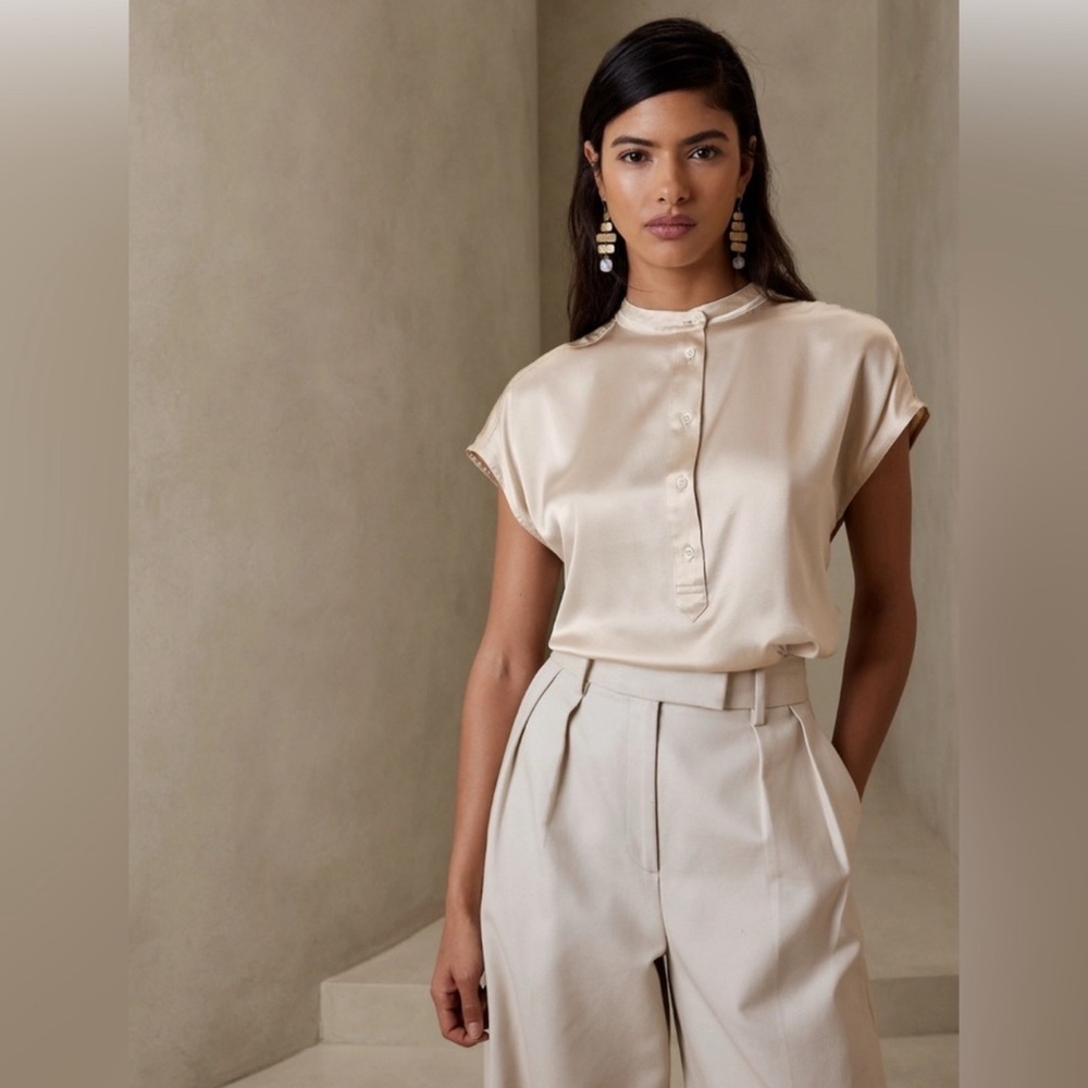 Banana Republic‎ Serenade 100% Silk Tunic Sz M